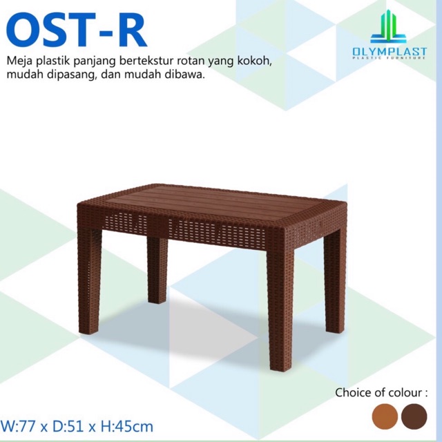 Meja Plastik Olymplast motif Anyaman Panjang Shopee Meja Plastik Olymplast motif Anyaman Panjang Shopee