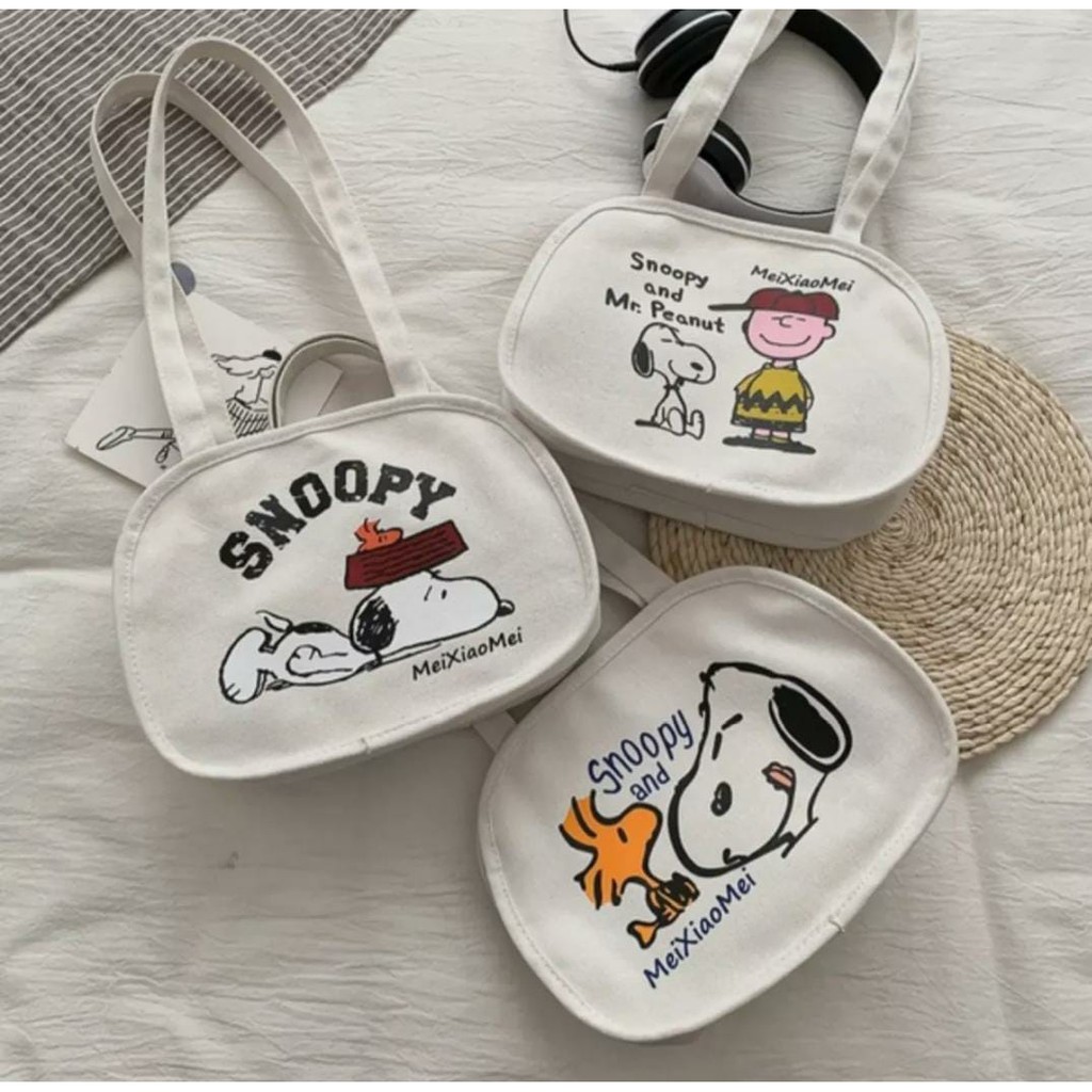 HANABI shoulderbag SNOOPY handbag tas tenteng tas totebag cewek tas murah tas lucu