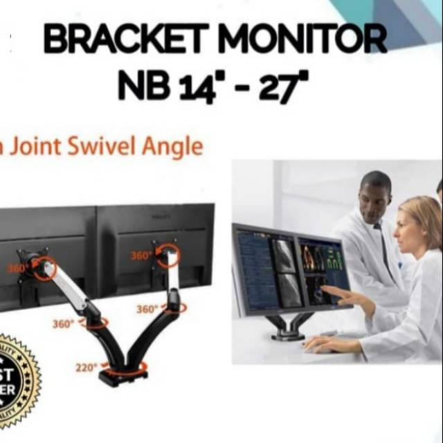 BRACKET MONITOR 24 INCH SAMPAI 27 INCH 2 LAYAR NORTH BAYOU
