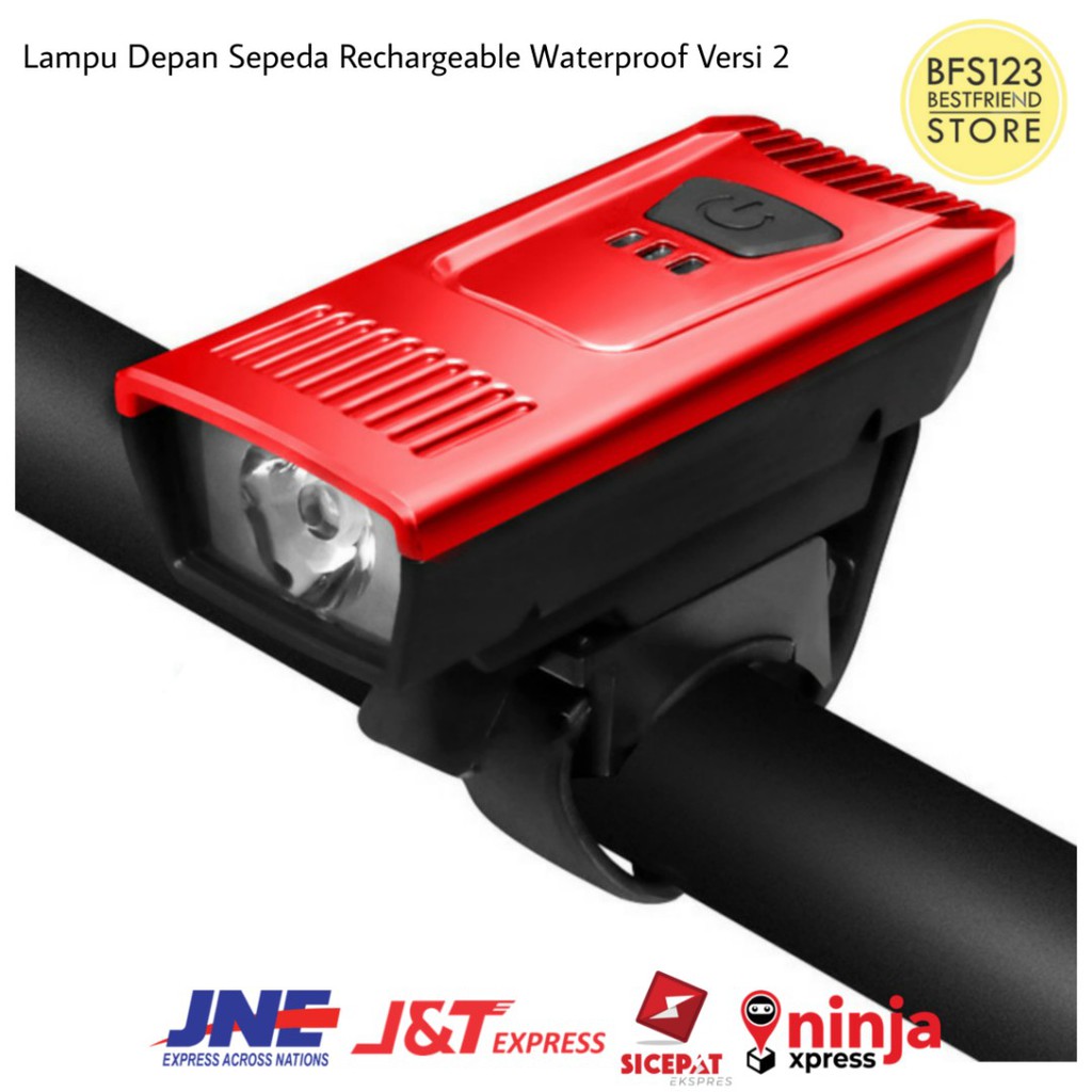 Lampu Depan Sepeda Rechargeable Waterproof Versi 2