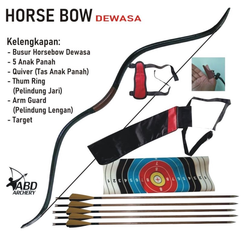 Set Busur Panah Dewasa Horsebow 5 Arrow