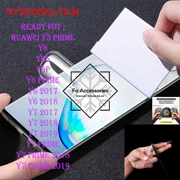 FA ANTI GORES JELLY HYDROGEL HUAWEI Y5 Y5PRIME Y6 Y6P Y6S Y7 Y7 Y7PRO Y7PRIME SCREEN PROTECTOR PRIME