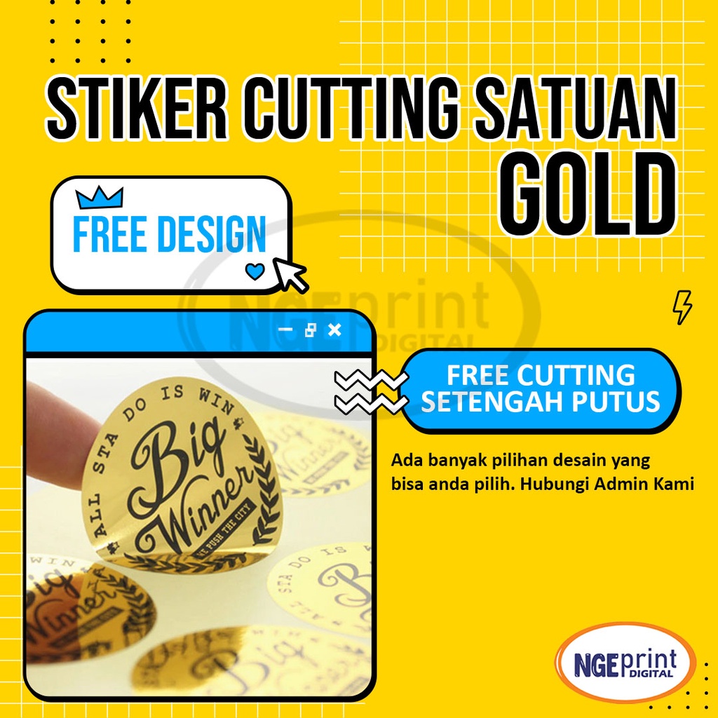 

[STIKER GOLD] STIKER LABEL BULAT GOLD STICKER SEGEL THANK YOU MURAH