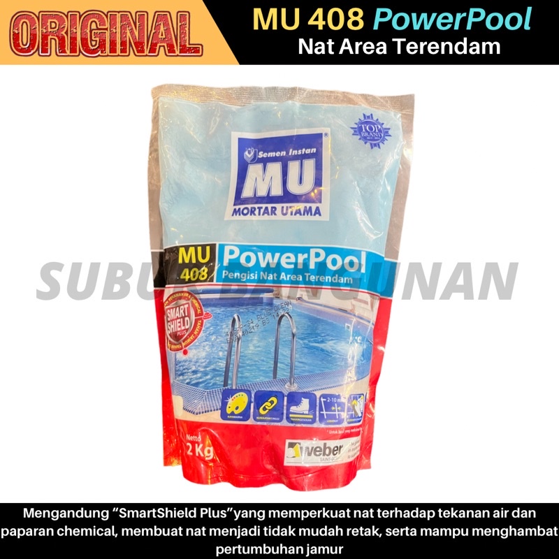 Mortar Utam MU - 408 PowerPool Pengisi Nat Kolam Renang 2 Kg Keramik