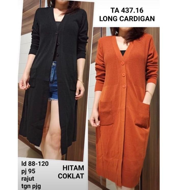 Cardigan LONG KANCING 3 l Cardigan Rajut l Sweater Rajut l Pakaian Rajut Wanita l Rajut Keren Murah