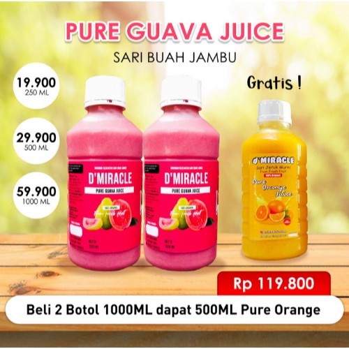 

PURE JUICE JUS SARI BUAH GUAVA ASLI 1 LITER TANPA TAMBAHAN AIR PROMO BANDUNG