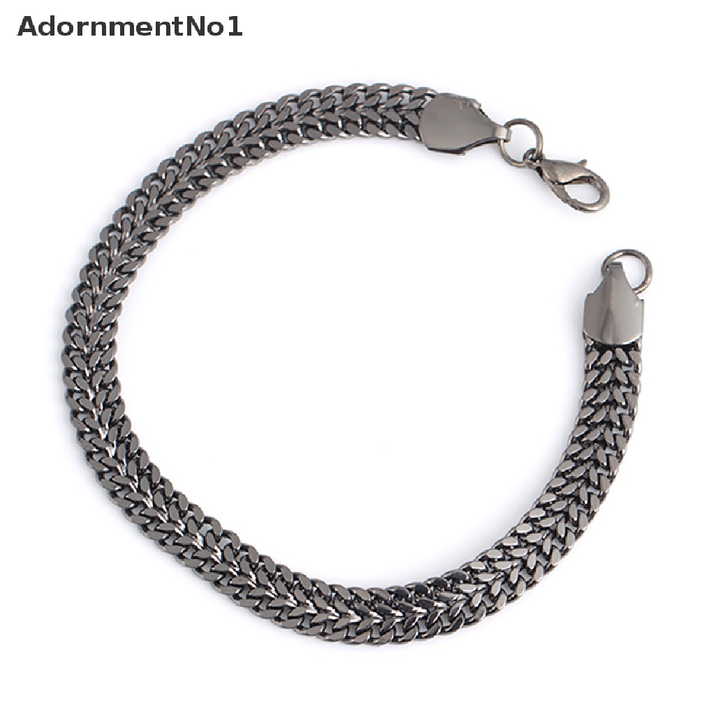 (AdornmentNo1) Gelang Tangan Rantai Stainless Steel Mewah Gaya Hip Hop Untuk Pria