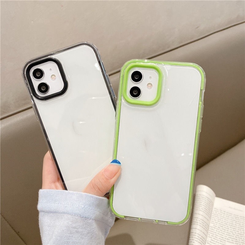 Colorful Frame 3 In 1 Lens Protection Phone casing for IPhone 13 12 11 Pro Max X Xs Max XR 8 7Plus Crystal Shock Resistant