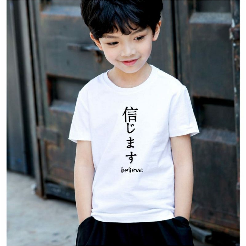 Kaos Anak Believe Usia 2-10th Kaos Oblong Anak Cotton Combed