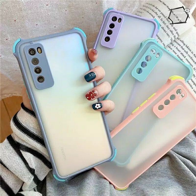 Pastel Anti-Drop Case Iphone Samsung Oppo Vivo Xiaomi Realme Lilac Anticrack