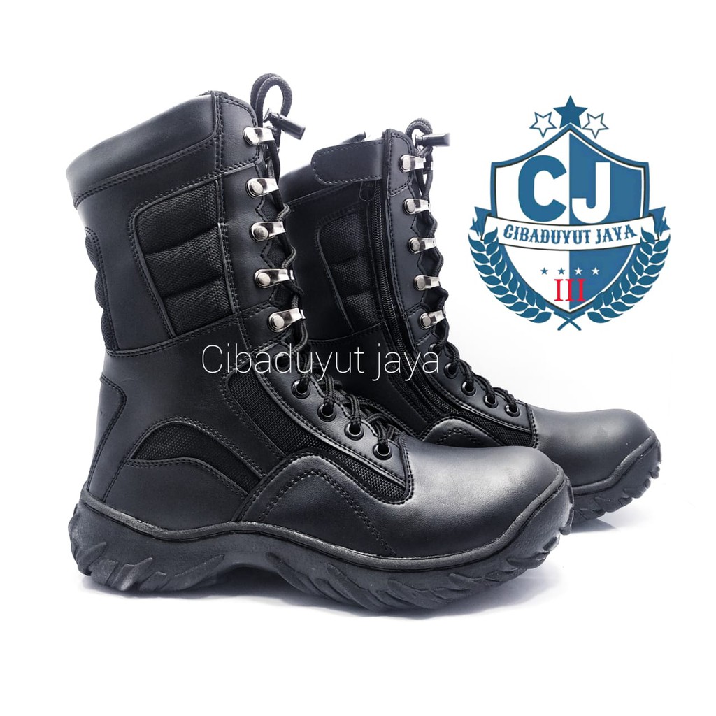 (COD)SEPATU PDL PDH HITAM Boots SAFTY KICKERS PRIA BOOT POLRI TNI SATPAM SATPOL PP TOURING TRACKING