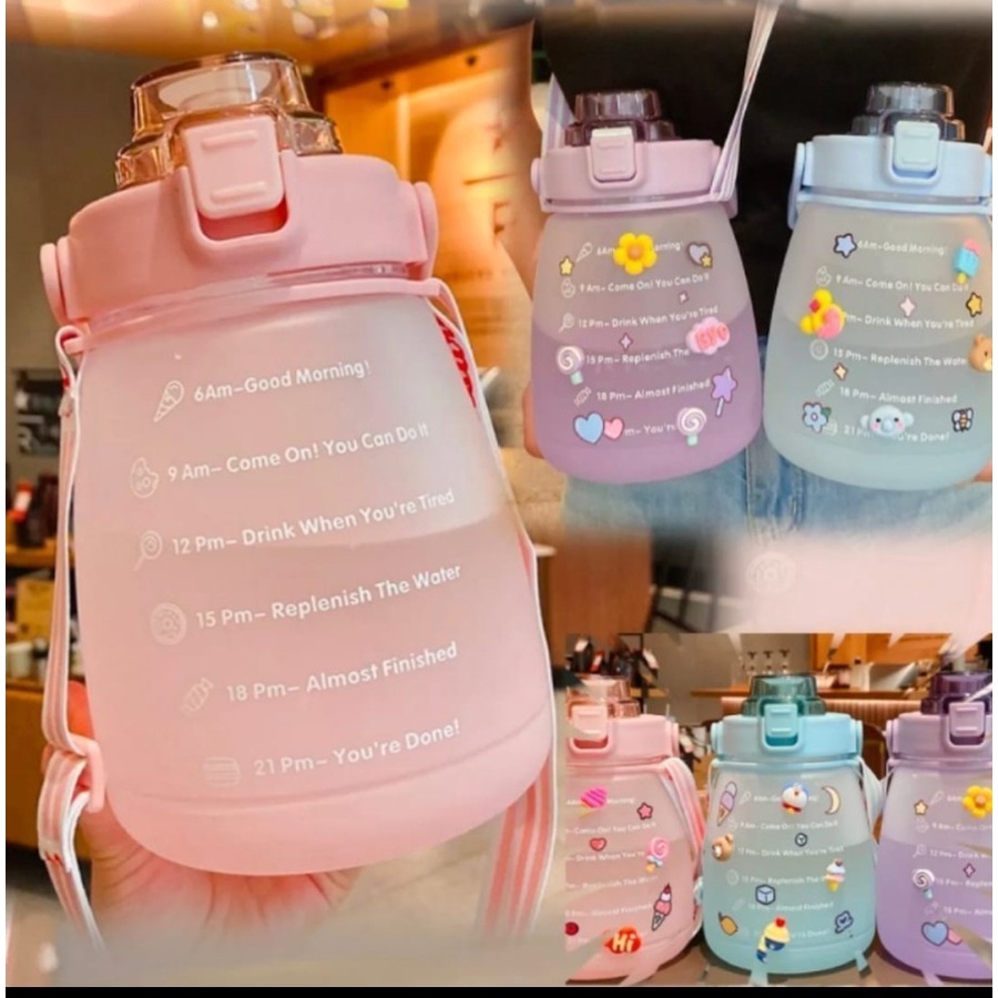 Botol Minum 1300ML 1.3L Korea VIRAL Gemoy Gradiasi Pastel