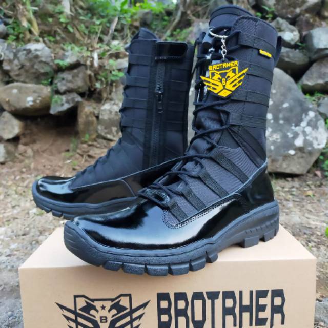 Sepatu pdl ninja kulit kilap merk brotrher