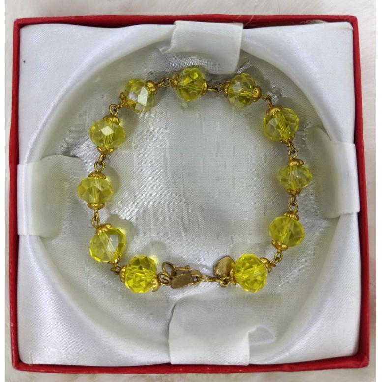 Gelang lilit lapis emas kristal kuning