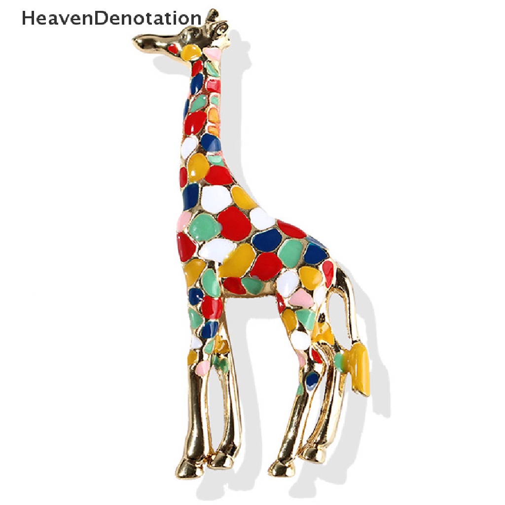 [HeavenDenotation] Enamel Giraffe Brooch Pin Women Animal Badge Corsage Brooch Jewelry Gift Cute