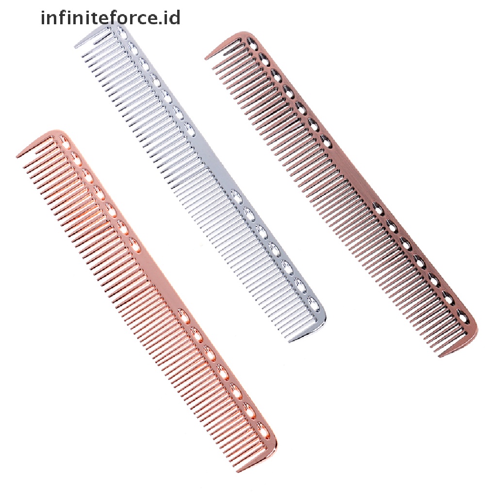 1pc Sisir Rambut Profesional Bahan Stainless Steel Anti Statis