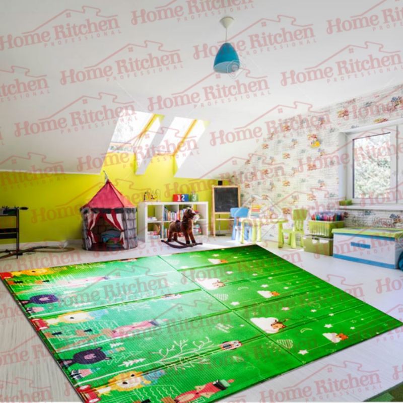 Playmat Matrass Tikar Lipat Shimano Original matras anak bayi FREE BAG 180x200 KHUSUS EKSPEDISI-GREEN FOX