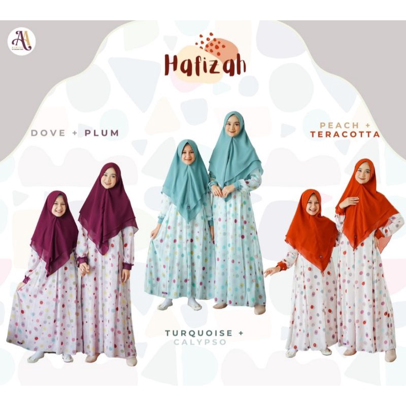 ORIGINAL DAN READY " GAMIS SET HAFIZAH " BY A2KIDS YANG SARIMBIT DAN COUPLE JUNIOR, TEEN, DAN MOM HA