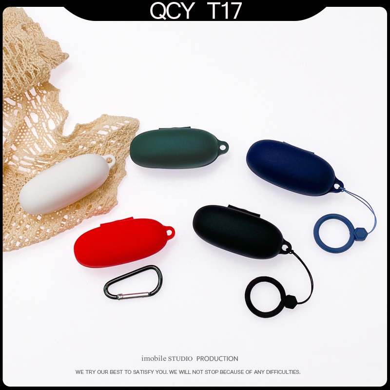 Casing Soft Case Silikon Warna Permen Untuk Earphone Wireless Bluetooth QCY T17 Qcyt17