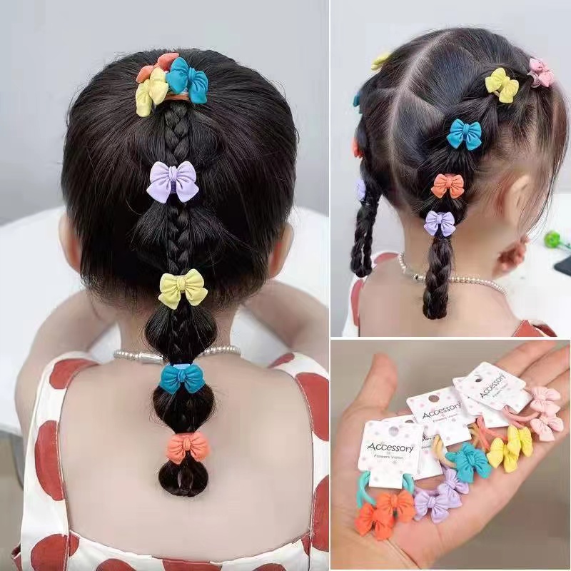 1 Set(2pcs) Ikatan Rambut Pita Busur Korean Style Untuk Anak Perempuan