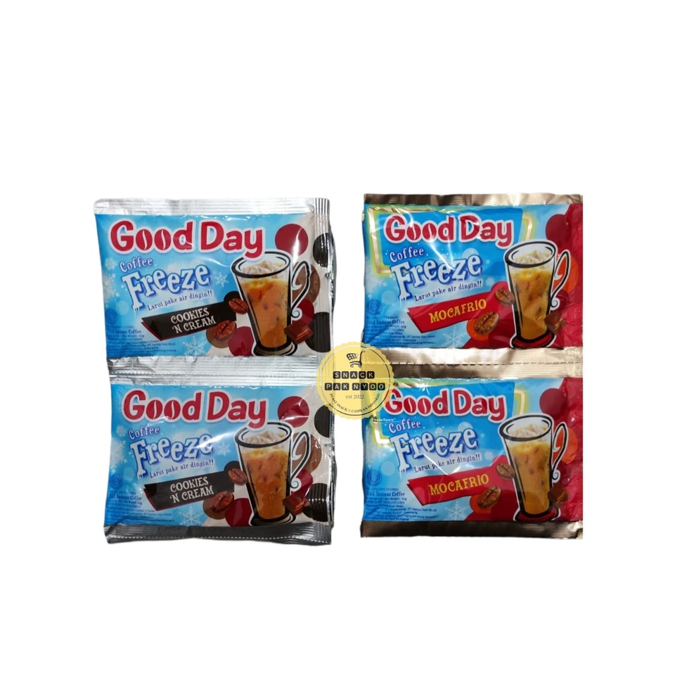 

GOOD DAY FREEZE MOCAFRIO (RENTENG)/Good Day Kopi Freeze All Varian ( 10 Sachet Berat 30 Gram )/Kopi Good Day Freeze 10x30 gram 2 variant