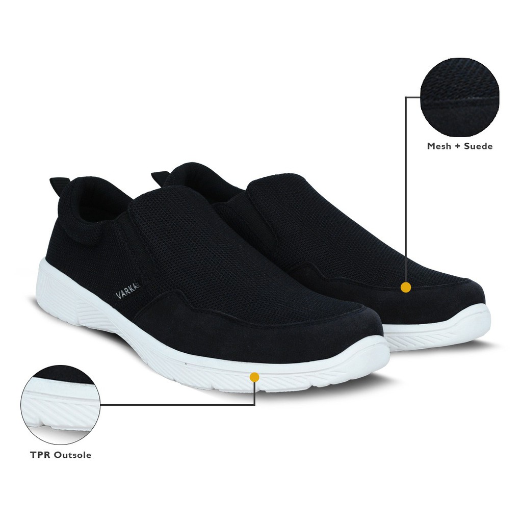 Sepatu Slip On Pria V 666 Brand Varka Sepatu Casual Santai Murah Berkualitas Warna Hitam