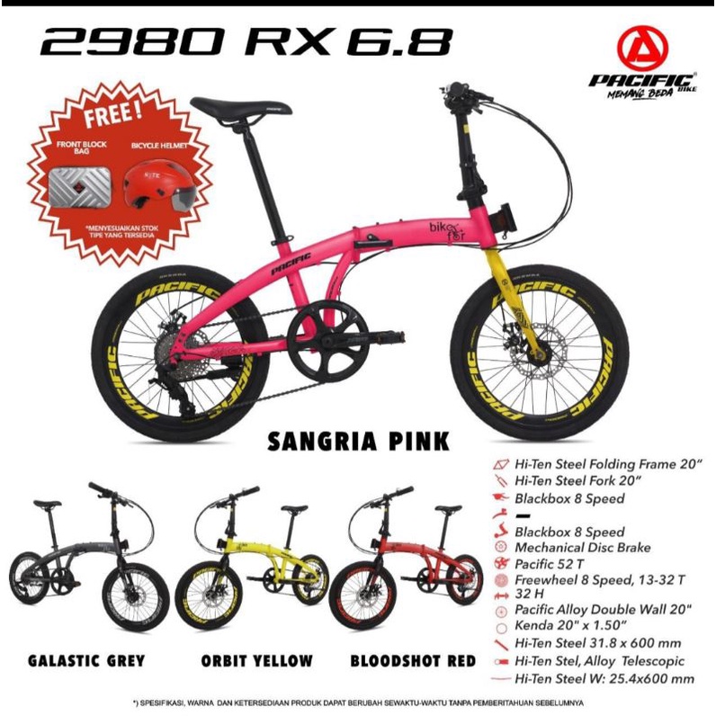 Sepeda lipat 20 inch Pacific 2980 RX 6.8