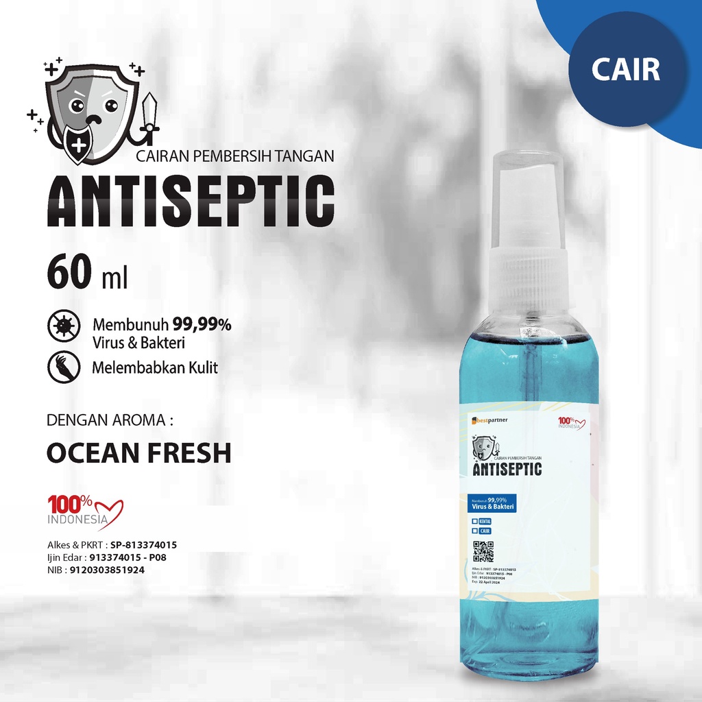 Hand Sanitizer Cair Aroma Segar 60 ml Spray Paket Murah 2 pcs Free Bubble Wrap