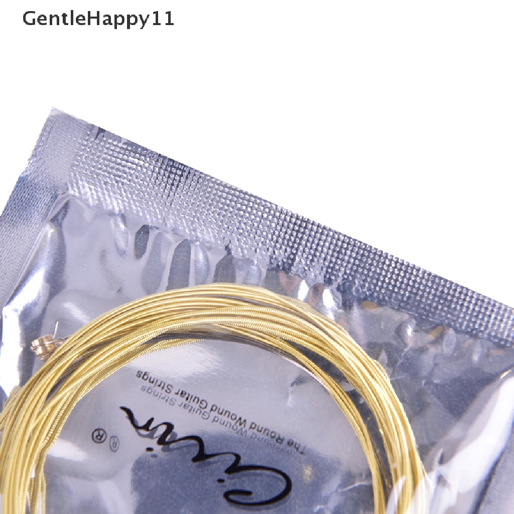 Gentlehappy 6pcs/set Senar Gitar Akustik Universal Bahan Kuningan Hexagonal Steel Core Strings Untuk