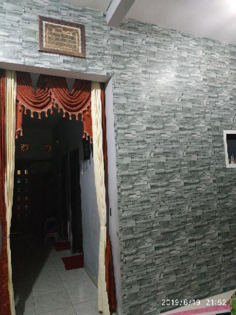 Wallpaper Sticker Panjang 9 Meter,  Batu Alam Warna Hijau