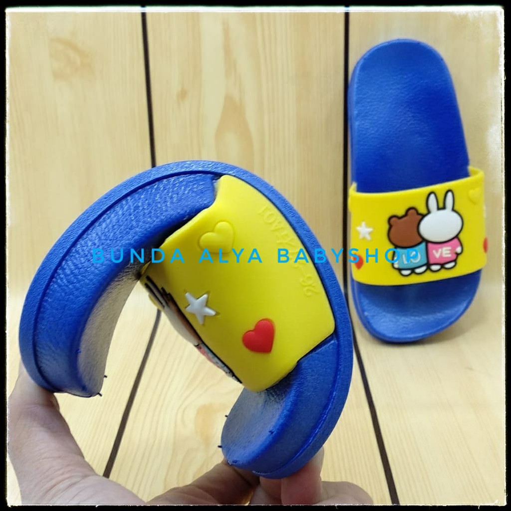 Sandal Anak IMPORT Usia 3 4 5 6 7 Size 27 - 34 BIRU TUA Elastis - Sendal Karet Anak Anti Licin