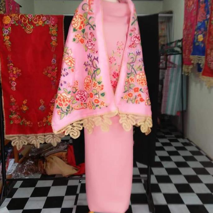 Original Hijab selendang koto gadang pink Bukittinggi
