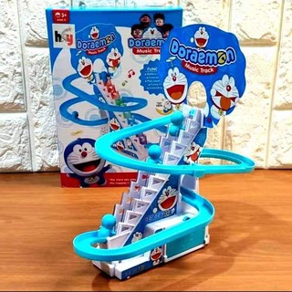 BRONSIS - Mainan Anak Track Seluncur Tangga Doraemonnn Music - Track Racing Seluncur