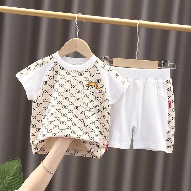  setelan kaos baju anak laki laki celana pendek bahan adem atasan impor fashion import-1