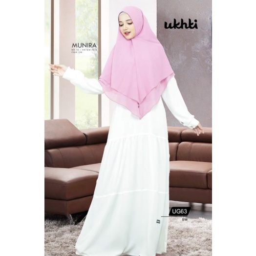 [Reiby] Gamis Polos Hitam Putih Bahan Aisha Arabian Premium Ukhti UG63 by Ukhti Munira