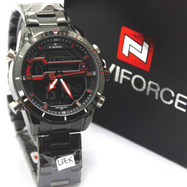 Jam Tangan Pria Naviforce Original Dual Time New NF9133