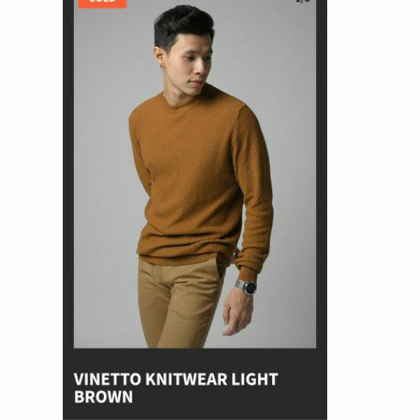 VINETTO KNITWEAR Light Brown  by Male id
