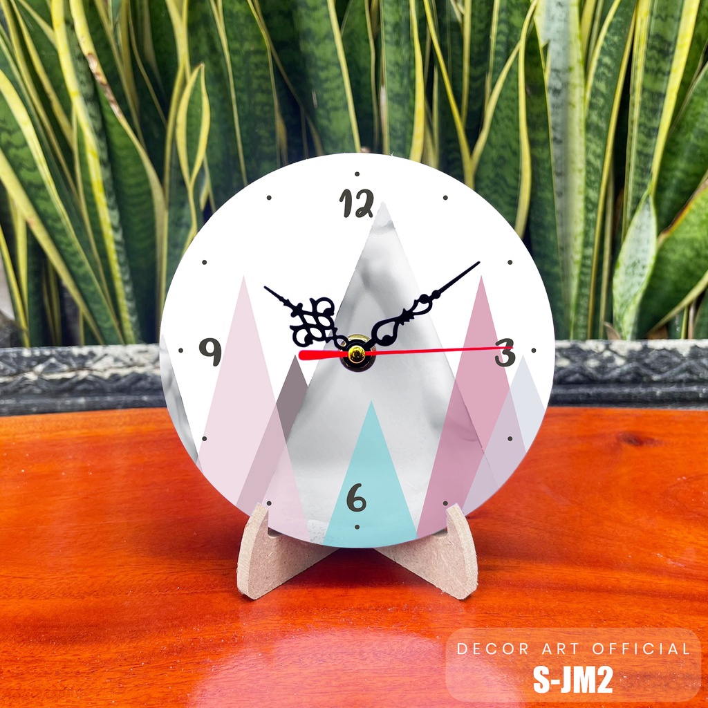 Decor Art Jam Meja Wood Dekorasi Kamar Ruang kantor Motif Gunung Abstrak Unik Aesthetic - SJM 1-SJM-2