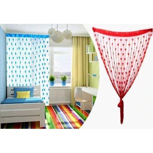 Tirai Benang Love Vitras Jendela Pembatas Ruangan Tirai Pintu Hiasan Rumah Tirai Praktis Lucu Modern