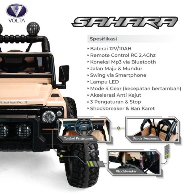 VOLTA 5008 Jeep Rocky Monster Sahara Mobil Aki Mainan Anak