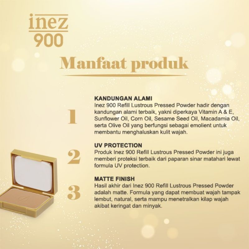 INEZ 900 LUSTROUS PRESSES POWDER/Bedak Inez