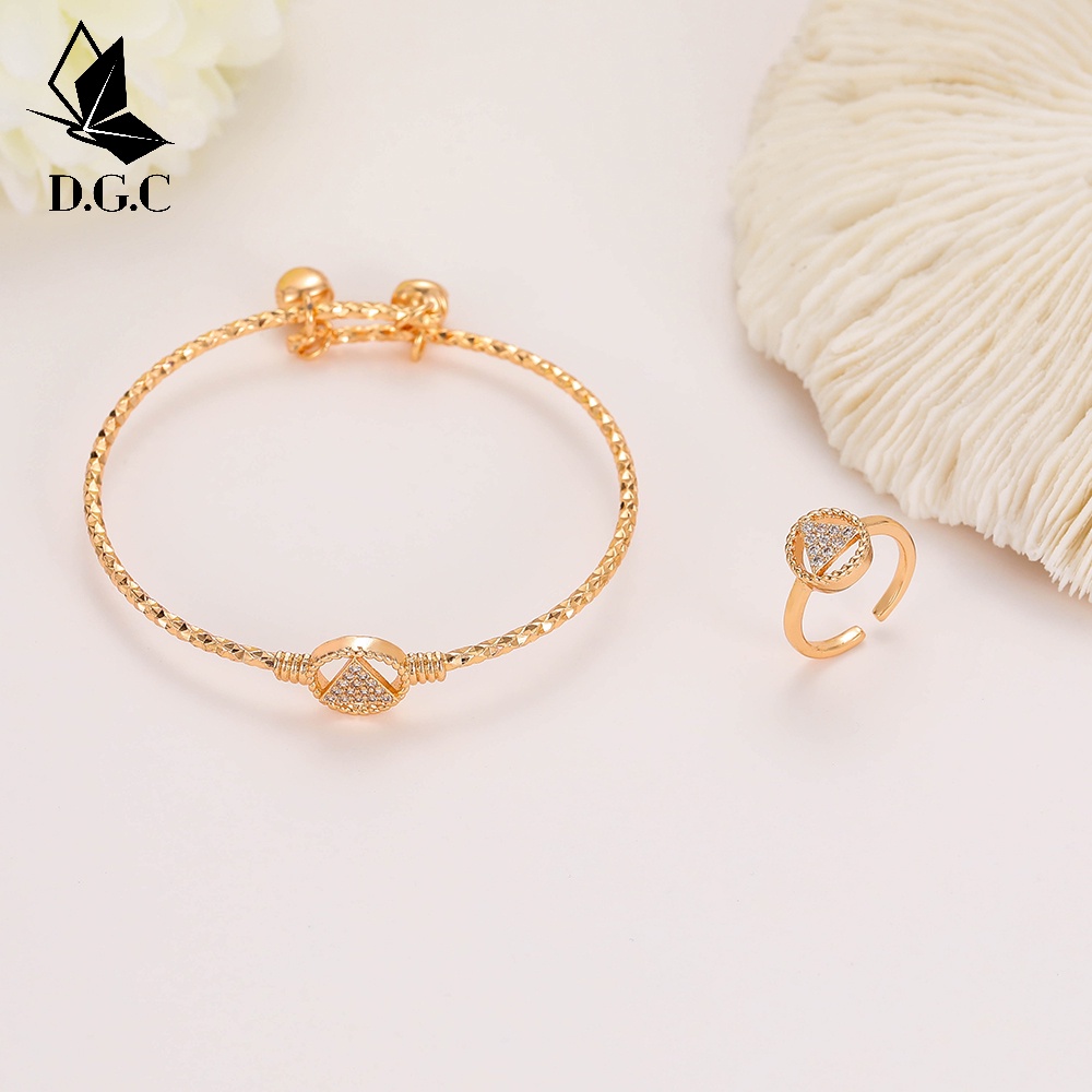 set perhiasan anak titanium anti karat hellokitty kalung titanium wanita anting titanium anti karat gelang wanita D492