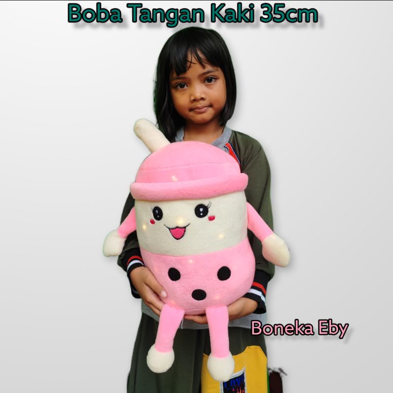 Boneka Boba Ada Tangan Dan Kaki Bisa Nyala Lampu LED Murah Lucu 35cm