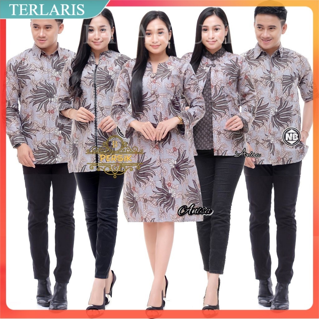 [ANS BATIK] Maura Couple - Sania Ruffle Batik Couple ori Ndoro jowi DNT Garansi Termurah Shopee