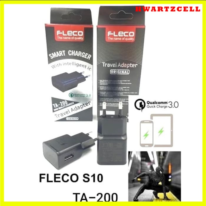 Charger cas ces Fleco TA200 / TA300 + kabel micro fast charging 3A qualcomm 3