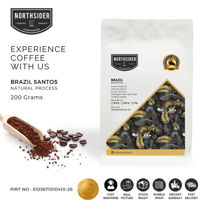 

[COD] BIJI KOPI ARABIKA BRAZIL SANTOS NATURAL - 200GR NORTHSIDER COFFEE [COD]