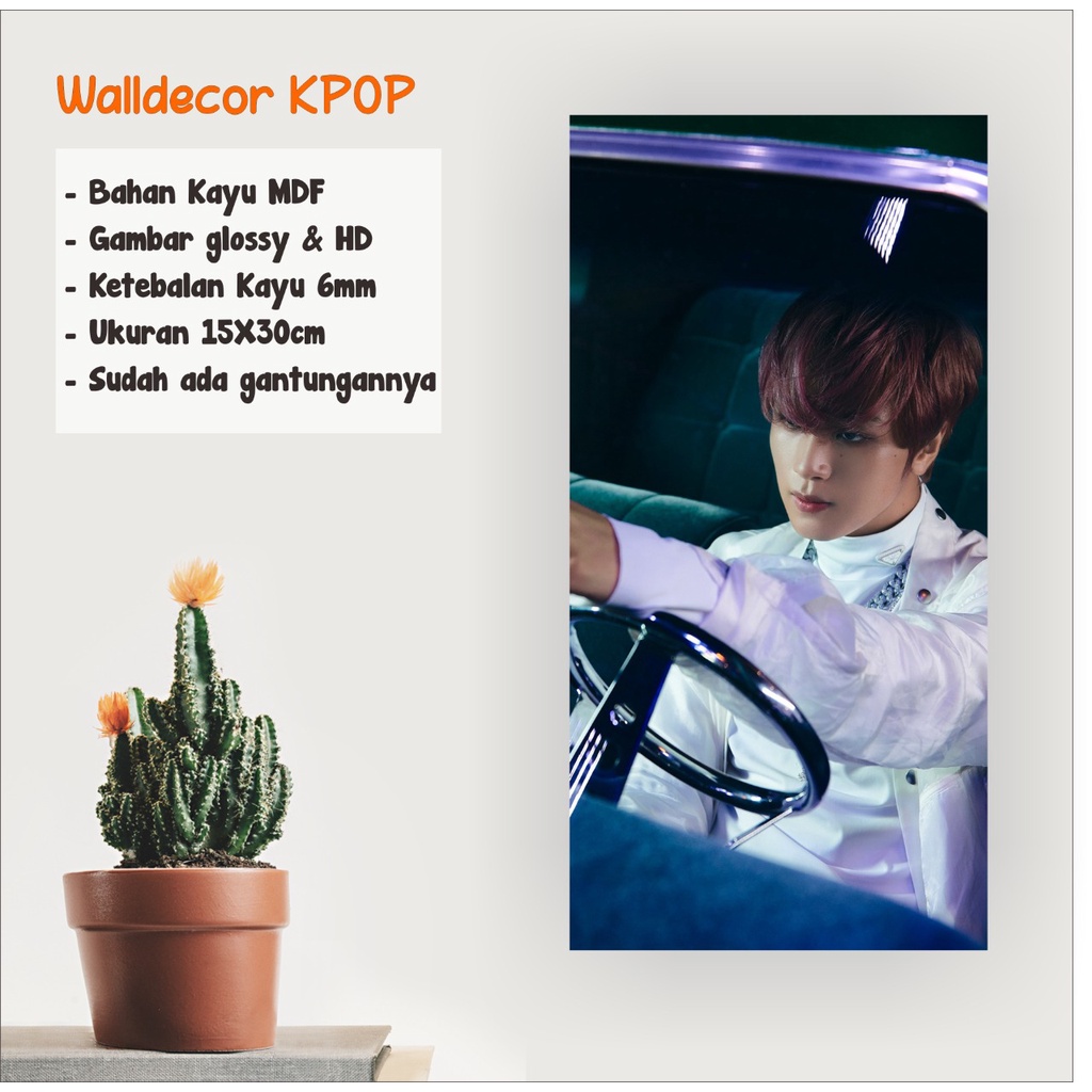 WALLDECOR NCT 127 HAECHAN STICKER UKURAN 15X30 CM WALL DECOR POSTER KAYU HIASAN DINDING KPOP