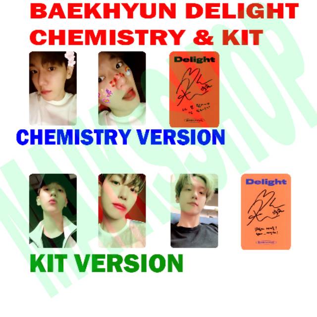 Baekhyun Delight Chemistry dan Kit Version Photocard Kpop