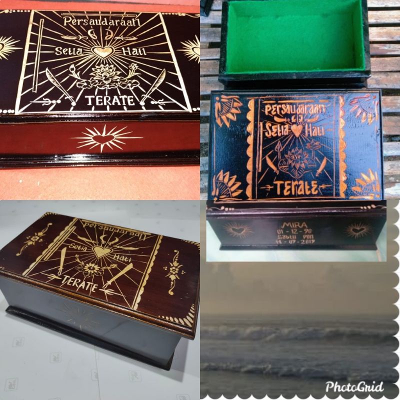 Kotak/tempat sabuk mori PSHT motif LAMBANG TENGAH (gratis request ukir nama&weton)