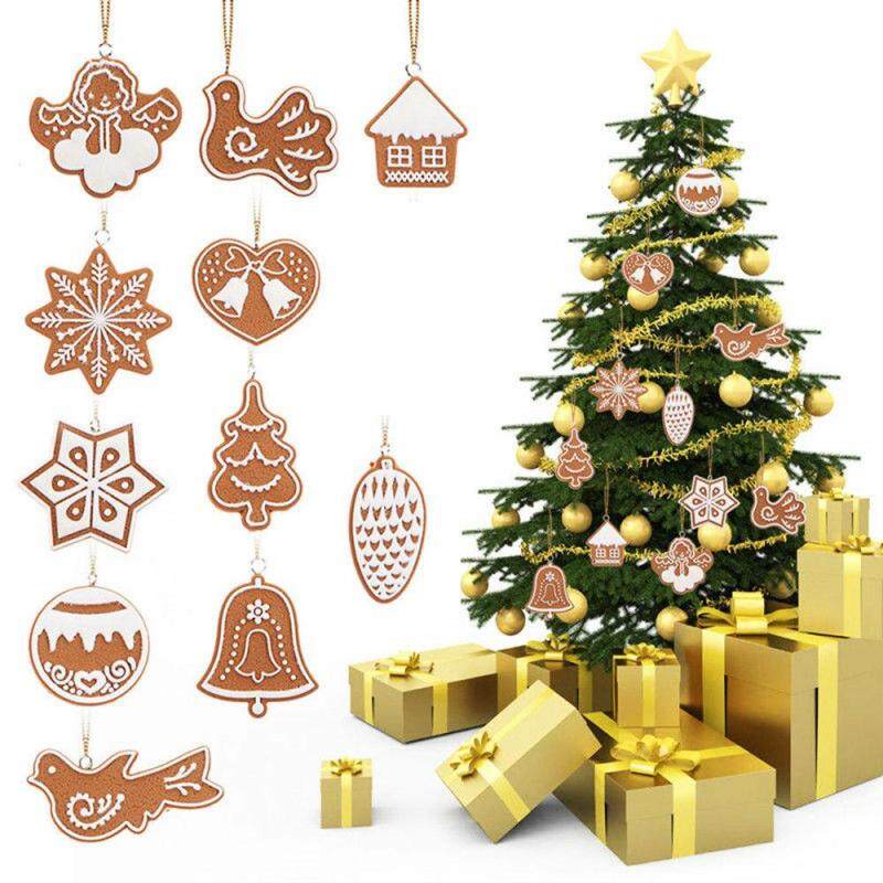 11pcs / Set Liontin Desain Gingerbread Man Untuk Dekorasi Pohon Natal